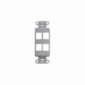 Leviton Wallplates Ins Dec 4 Port Gy 41644-GY